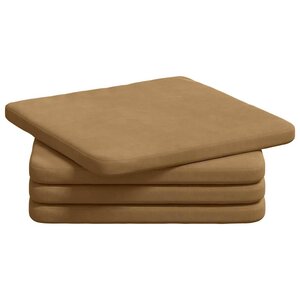 vidaXL Coussins de siège 4 pc Velours Marron 40 x 40 x 3 cm