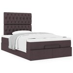 vidaXL Cadre de lit ottoman avec matelas marron foncé 120x200 cm tissu