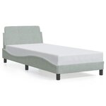 vidaXL Cadre de lit Dover gris clair 80x200 cm velours