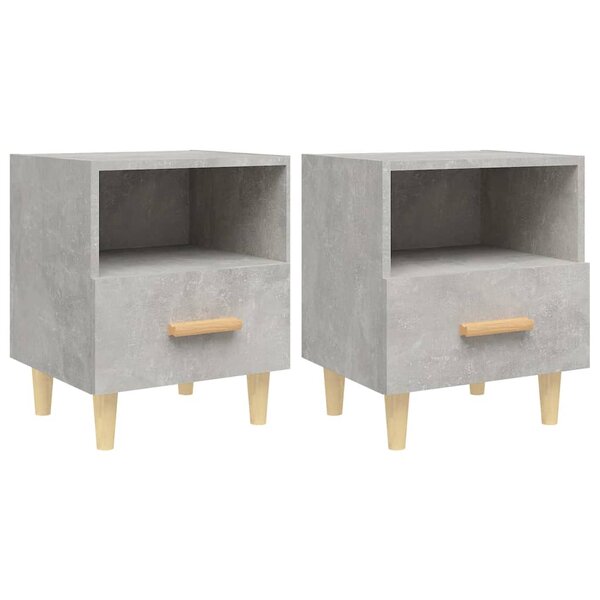 vidaXL Tables de chevet 2 Pièces Gris béton 40x35x47 cm