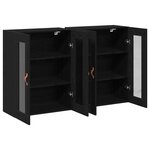 vidaXL Meubles muraux 2 Pièces en chêne noir 69 5 x 34 x 90 cm en bois technique.