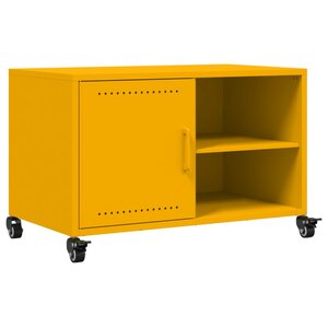 vidaXL Meuble TV jaune moutarde 68x39x43 5 cm acier