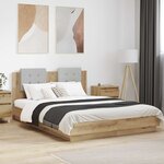 vidaXL Cadre de lit avec tête de lit Chêne artisanal 150 x 200 cm