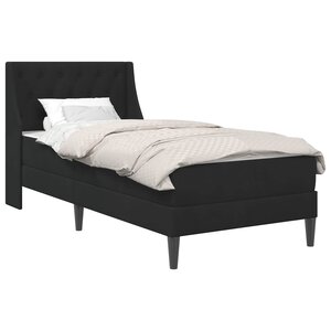 vidaXL Cadre de lit avec matelas Noir 80 x 200 cm Velours
