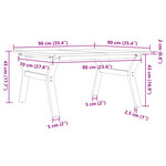 vidaXL Table basse cadre en Y 90x90x45 cm bois de pin massif et acier