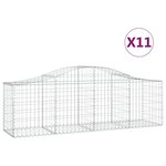 vidaXL Paniers à gabions arqués 11 Pièces 200x50x60/80 cm Fer galvanisé