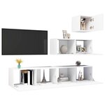 vidaXL Ensemble de meubles TV 4 Pièces Blanc Bois d'ingénierie