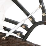 vidaXL Chaise longue de jardin avec auvent Résine tressée Marron