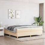 vidaXL Cadre de lit Crème 200 x 200 cm Tissu