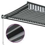 vidaXL Auvent manuel rétractable anthracite et blanc 500x350 cm