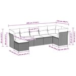 vidaXL Salon de jardin avec coussins 7 Pièces gris clair résine tressée