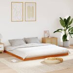 vidaXL Cadre de lit sans matelas cire marron 200x200cm bois pin massif