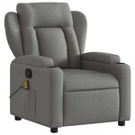 vidaXL Fauteuil inclinable de massage gris foncé tissu