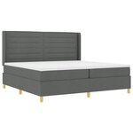 vidaXL Lit à ressorts avec matelas gris foncé 200x200 cm  tissu