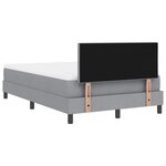 vidaXL Lit boxspring avec matelas Gris clair 120 x 190 cm tissu