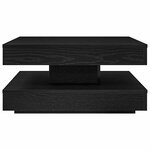 vidaXL Table basse rotative à 360 degrés noir 70x70x34 5 cm