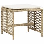 vidaXL Ensemble à manger de jardin et coussins 11 Pièces beige poly rotin