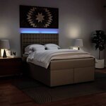 vidaXL Sommier à lattes de lit avec matelas Cappuccino 140x190 cm