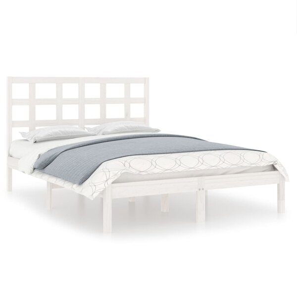 vidaXL Cadre de lit sans matelas blanc 150x200 cm bois massif