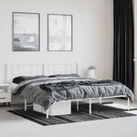 vidaXL Cadre de lit métal sans matelas et tête de lit blanc 180x200 cm