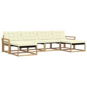 vidaXL Ensemble de canapés d'extérieur 6 pc Blanc et crème