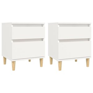 vidaXL Tables de chevet 2 Pièces Blanc 40x35x50 cm
