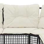 vidaXL Canapé de jardin et coussins et repose-pied en forme de L rotin
