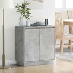 vidaXL Buffet LED Gris béton 71 x 34 5 x 75 cm Bois d'ingénierie