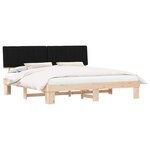 vidaXL Cadre de lit avec tête de lit rembourrée Noir 200 x 200 cm