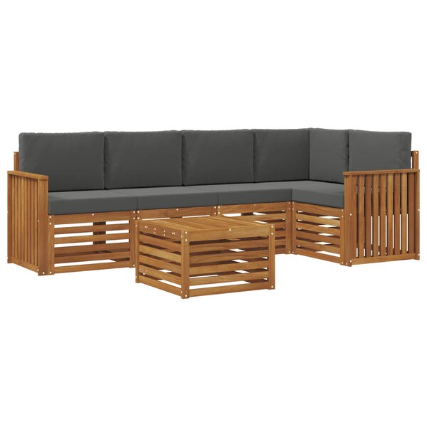 vidaXL Ensemble de canapé d'angle 6 Pièces Naturel et Anthracite