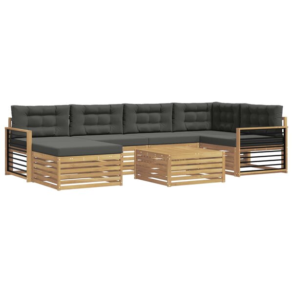 vidaXL Ensemble de canapés d'extérieur 7 pc Blanc et anthracite