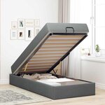 vidaXL Cadre de lit avec matelas Gris foncé 100 x 200 cm tissu