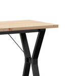 vidaXL Table à manger cadre en Y 80x50x75 5cm bois de pin massif acier