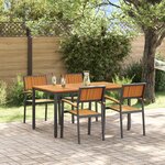 vidaXL Ensemble de salle à manger de jardin 5 pièces en bois solide d'acacia et métal