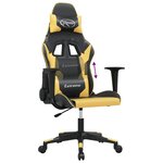 vidaXL Chaise de jeu de massage Noir et doré Similicuir