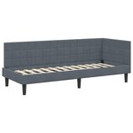 vidaXL Cadre de lit d'angle avec matelas 2 Pièces Gris Velours