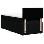 vidaXL Sommier à lattes de lit avec matelas Noir 90x200 cm Tissu
