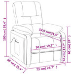 vidaXL Fauteuil de massage Taupe Tissu