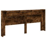 vidaXL Armoire tête de lit avec LED chêne fumé 220x16 5x103 5 cm