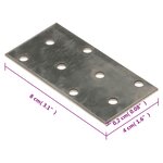 vidaXL Plaques perforées 60 Pièces 2 mm 80x40 mm acier galvanisé