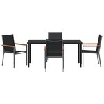 vidaXL Ensemble de 3 Noir Textilène et acier avec finition en poudre