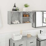 vidaXL Armoire murale de bain gris béton 80x25x40 cm bois d'ingénierie