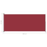 Vidaxl auvent latéral rétractable de patio 220x500 cm rouge