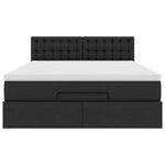VidaXL Cadre de lit ottoman avec matelas noir 140x190 cm similicuir