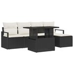 vidaXL Ensemble de canapé de jardin 6 Pièces Noir Poly rotin