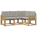 vidaXL Ensemble de canapés d'extérieur 4 pc Blanc et gris clair