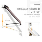 Store banne manuel inclinaison réglable aluminium polyester imperméabilisé 70L x 180l cm taupe clair