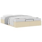 vidaXL Cadre de lit ottoman sans matelas crème 140x190 cm tissu