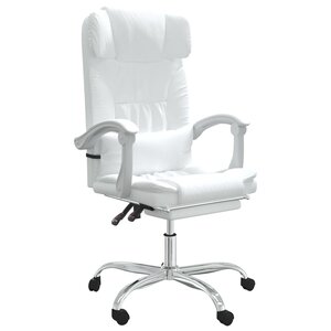 Fauteuil de massage inclinable de bureau informatique étude similicuir blanc 02_0025397