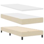 vidaXL Lit à ressorts avec matelas Crème 100 x 200 cm tissu